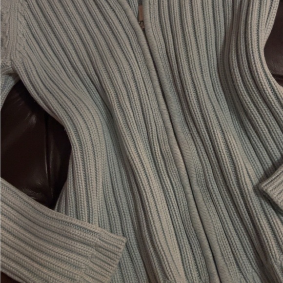 Talbots Blue Ribbed Cardigan - Picture 3 of 3